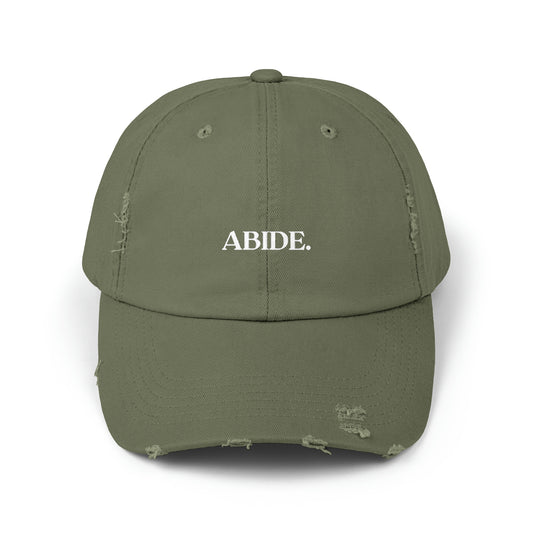 ABIDE. Unisex Distressed Cap